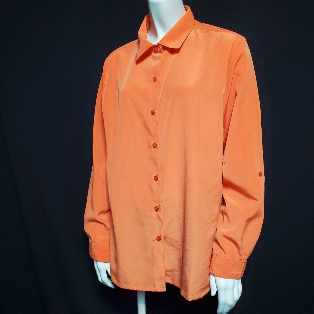 Appleseed's Orange Button Down Shirt (M)